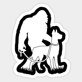 Bigfoot Walking Great Dane Dog Sticker